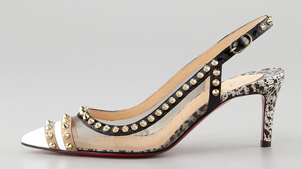 Christian Louboutin Manovra Patent PVC Slingback Pumps