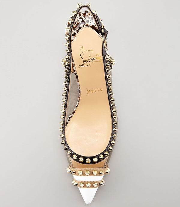 Christian Louboutin Manovra Patent PVC Slingback Pumps