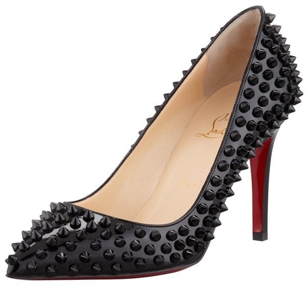 'Pigalle' Spiked Pointed-Toe Red-Sole Pumps