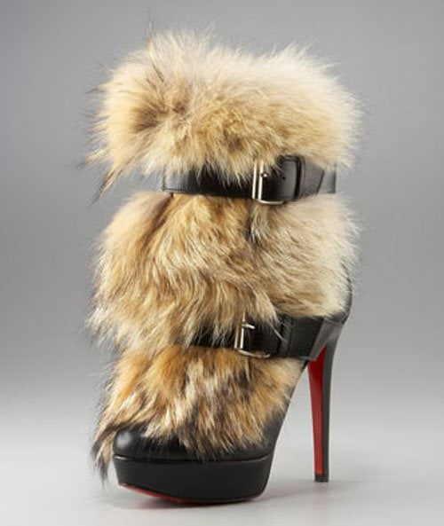 Christian Louboutin "Toundra" Fur Boots