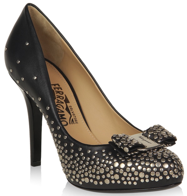 Salvatore Ferragamo Studded Pumps in Black