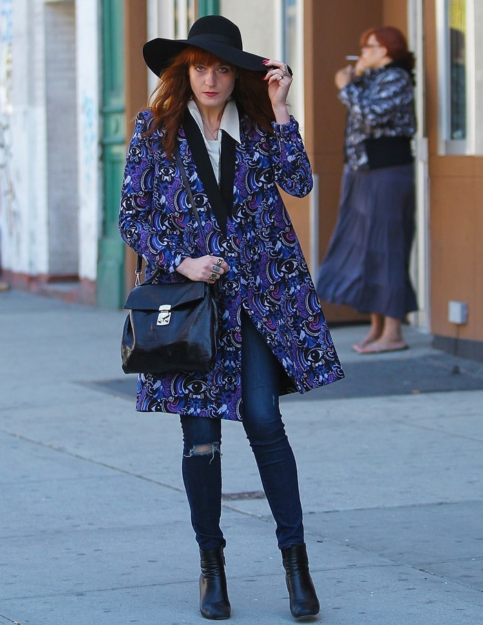 Florence Welch effortlessly rocks a Saint Laurent Paris 70s-inspired ensemble on the streets of Manhattan