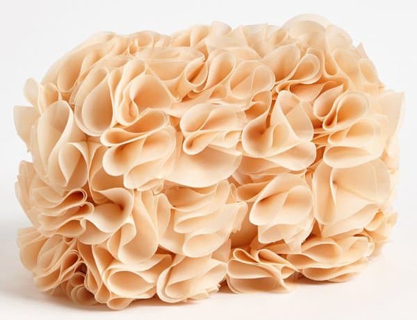 Glint Ruffle Minaudiere in Champagne
