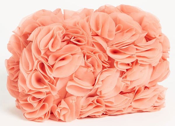 Glint Ruffle Minaudiere in Rose Porcelain
