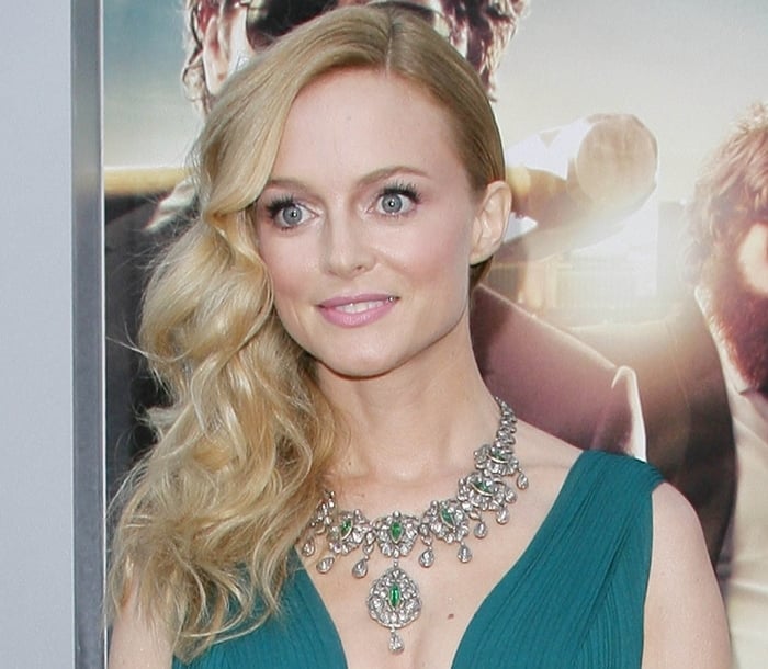 Elegant side-swept curls: Heather Graham at 'The Hangover Part III' red carpet event