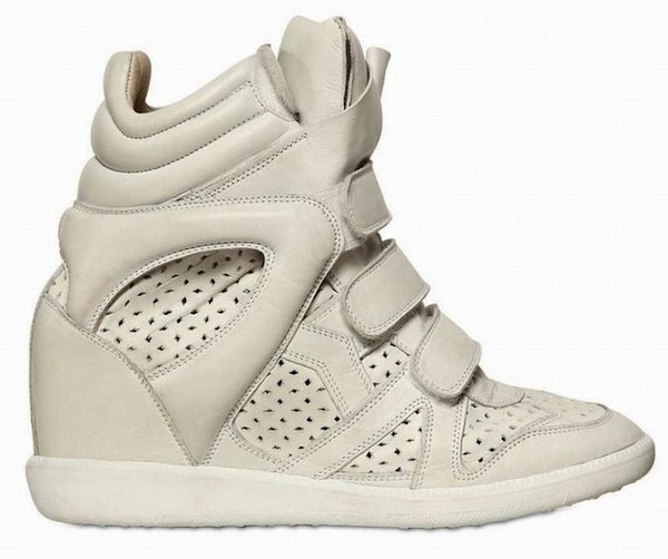 Isabel Marant "Baya" High-Top Wedge Sneakers in White