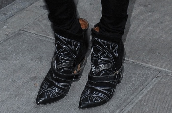 Kate Moss wearing embroidered Isabel Marant boots