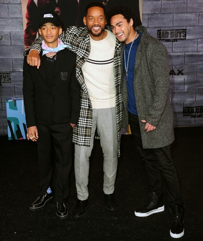 Jaden Smith, Will Smith, and Trey Smith attend Bad Boys For Life premiere