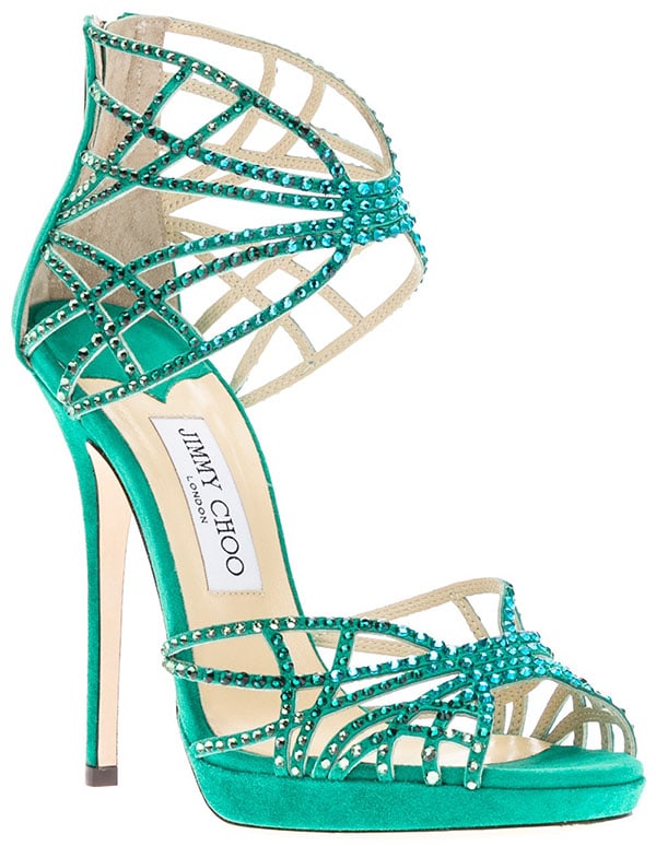 Jimmy Choo Diva Sandals in Jade Green