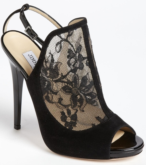 Jimmy Choo Maylen Lace & Suede Platform Sandals