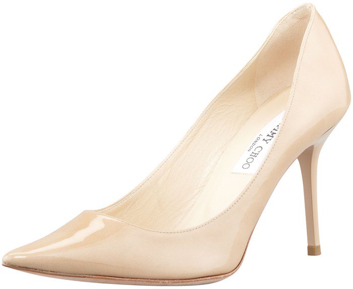 Jimmy Choo "Agnes" Pumps in Nude Patent