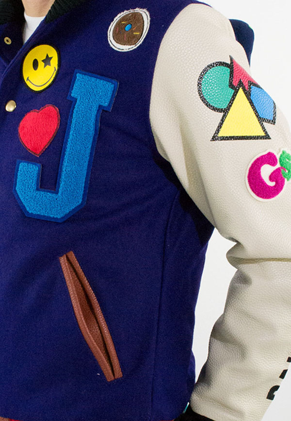 Rita Ora’s choice of outerwear: The playful and eye-catching Joyrich x Dee & Ricky varsity jacket priced at $370