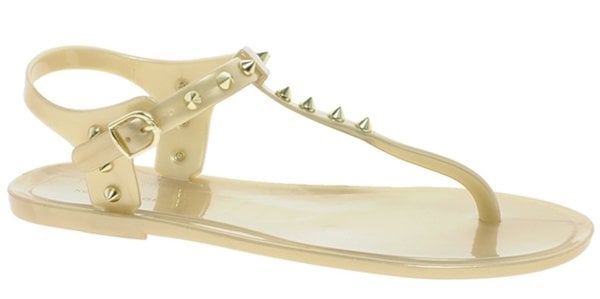 KG by Kurt Geiger Move Gold T Bar Jelly Sandals in Gold