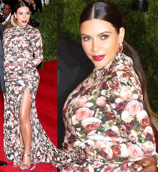 Kim Kardashian at the 2013 Met Gala: Wearing a meme-inspiring floral Givenchy gown, dubbed 'Couchdashian' due to its upholstery-like print