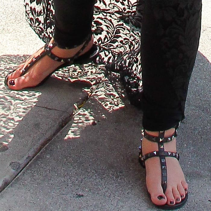 Kim Kardashian wearing studded Valentino flats