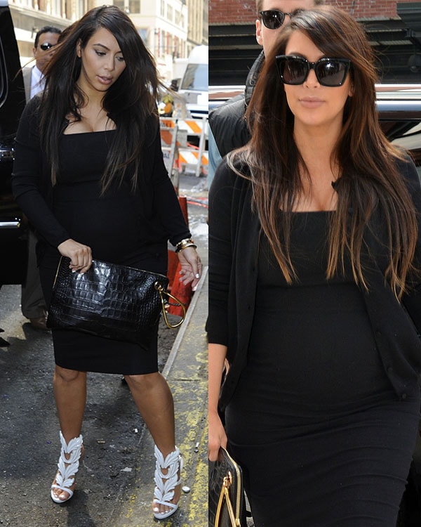 Kim Kardashian seen heading to Jeffrey for some shopping after having lunch at Serafina's in New York City on April 22, 2013