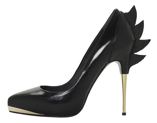 Black Monika Chiang Croc Mohawk Pumps