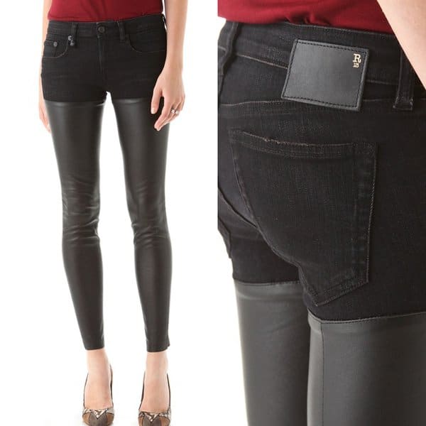 Turn heads with these R13 Skinny Leather Chap Jeans, merging downtown edge with classic comfort, priced at $795
