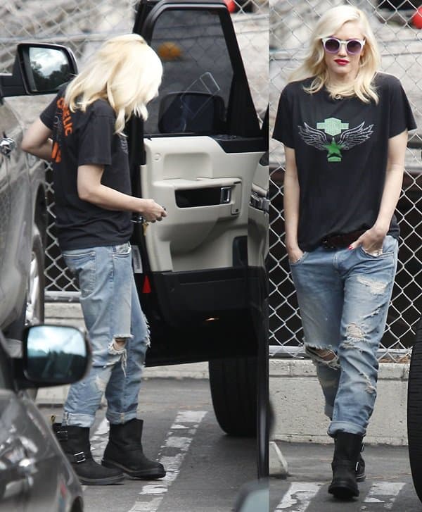 Gwen Stefani exudes effortless style as she returns to her car after school drop-off in Los Angeles, May 15, 2013