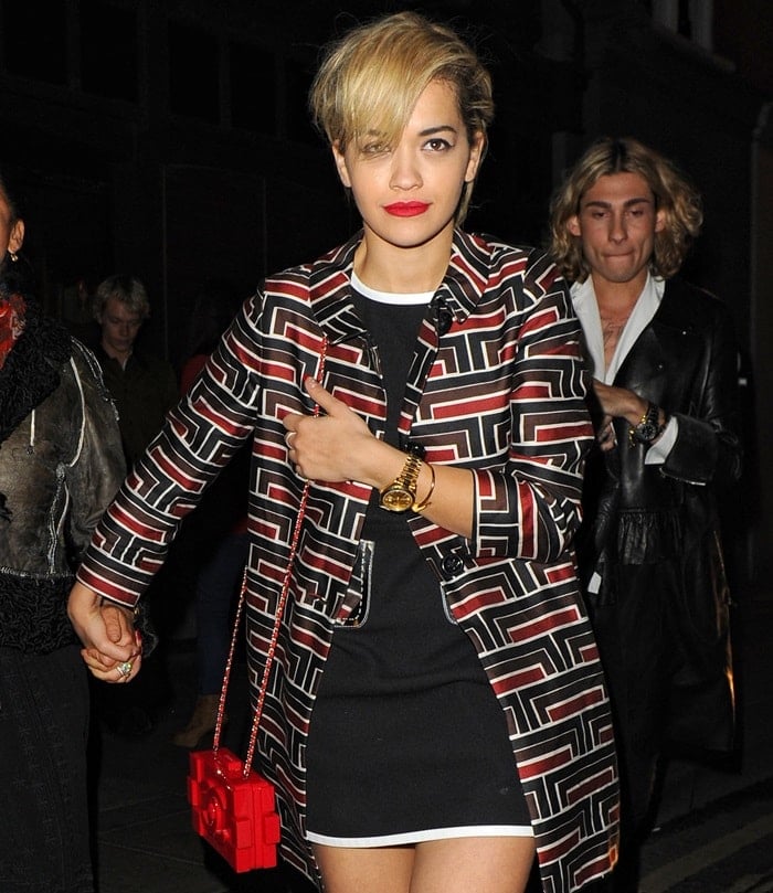Rita Ora leaves Groucho club and heads for the Dorchester hotel in London on May 10, 2013