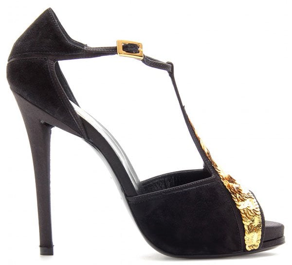 Roger Vivier "Prismick" Suede and Sequin Sandals