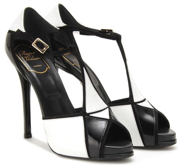 Roger Vivier "Prismick" Leather Platform Sandals