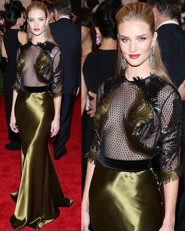 Rosie Huntington-Whiteley turns heads in a seductive sheer Gucci gown at the Met Gala