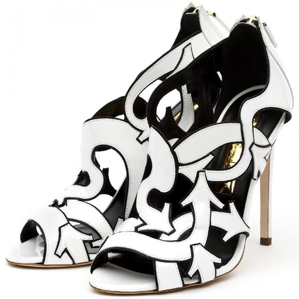 Rupert Sanderson Zandy Sandals in White Patent