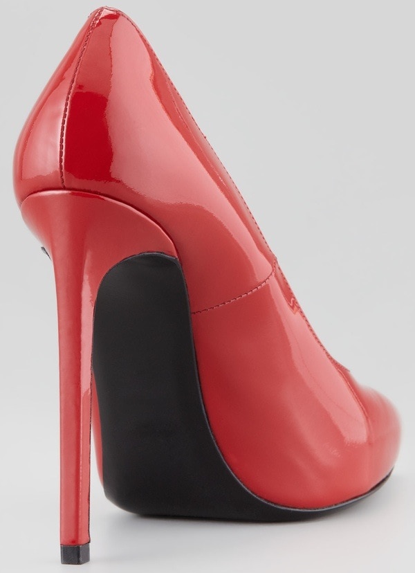 Claret Red Saint Laurent Pointed-Toe Patent Leather Pump