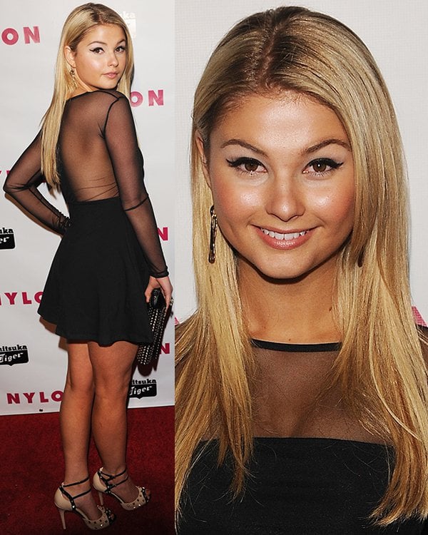 Stefanie Scott rocked a sheer back ASOS dress that added a touch of intrigue and allure to her look at Nylon Magazine's Young Hollywood Party