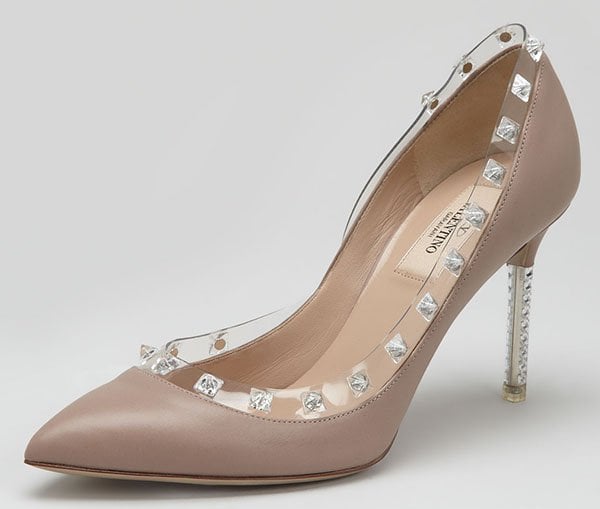 Valentino 'Rockstud' Pumps in Poudre