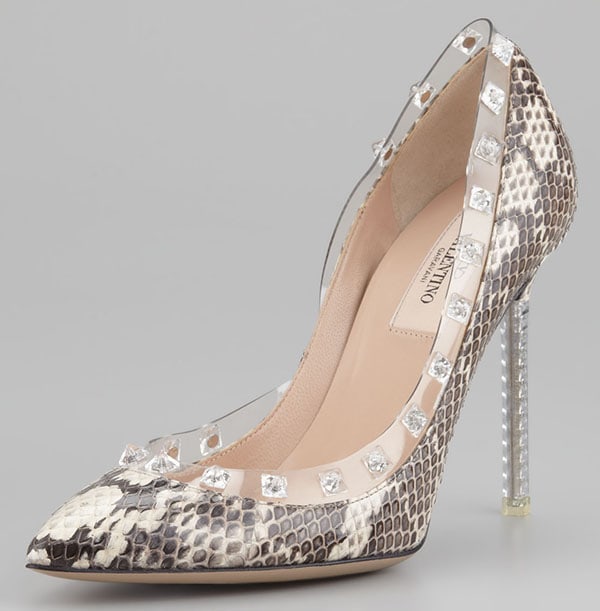 Valentino Rockstud Pumps in Snakeskin