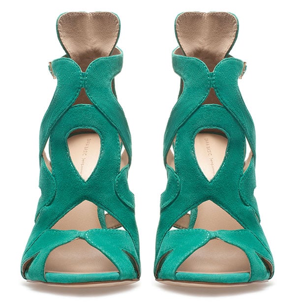 Zara Strappy High Heel Sandals in Green