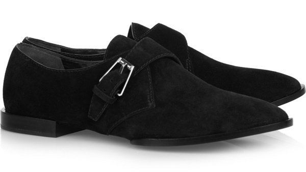 Alexander Wang "Ruby" Suede Monk Shoes in Black