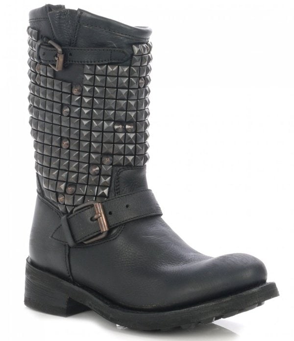 Ash Trash Bis Studded Biker Boots