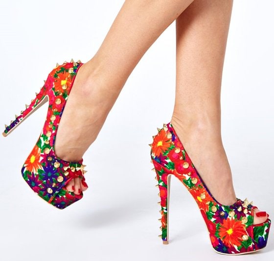 Carvela Garland Multi-print Studded Platform Pumps