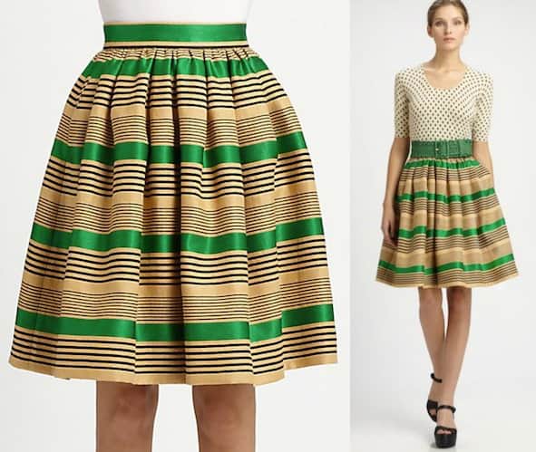 Dolce & Gabbana Striped Skirt in Green