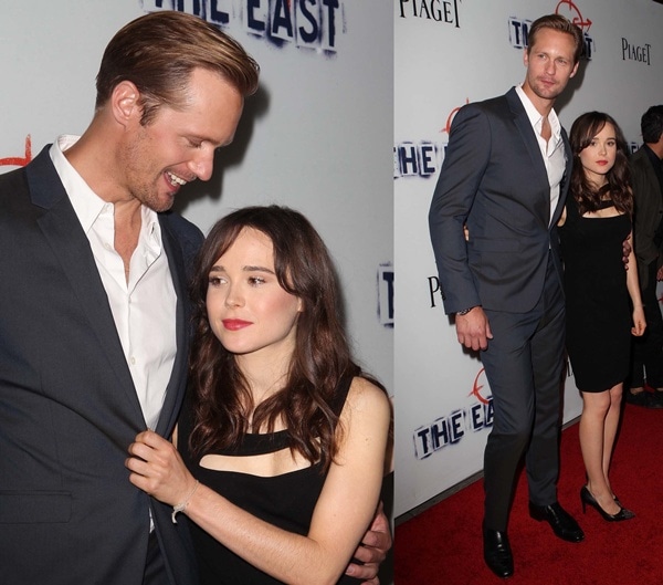 Elliot Page with co-star Alexander Skarsgard at the premiere of 'The East'