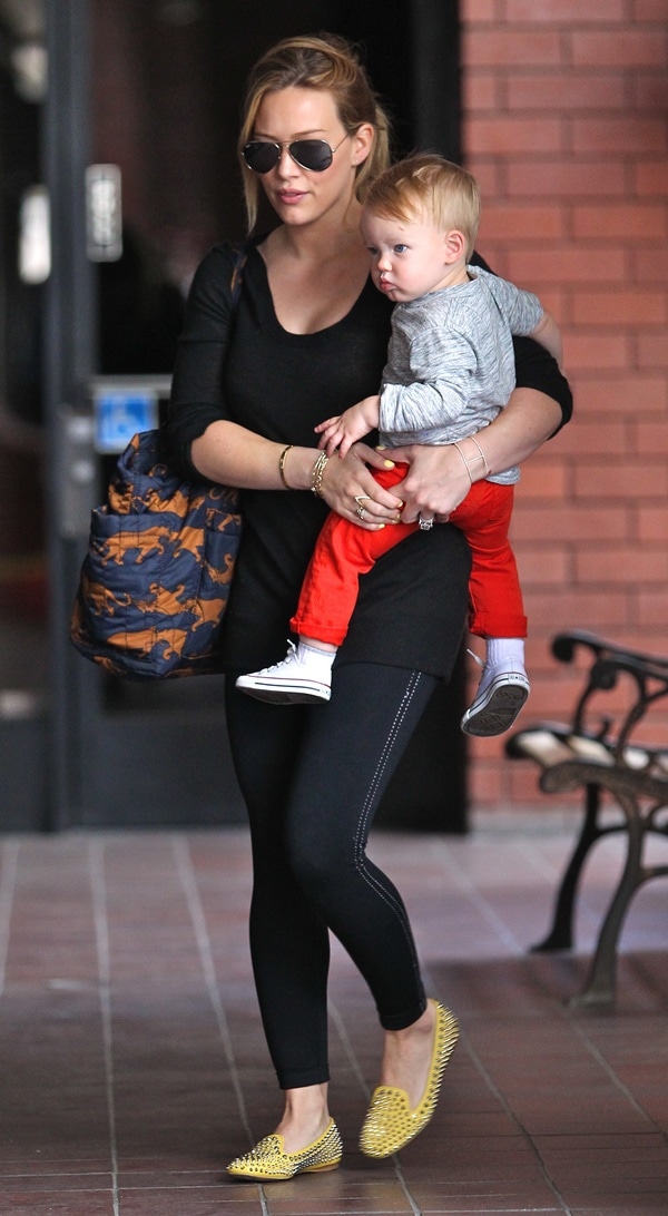 Hilary Duff takes her son Luca to Babies First Class