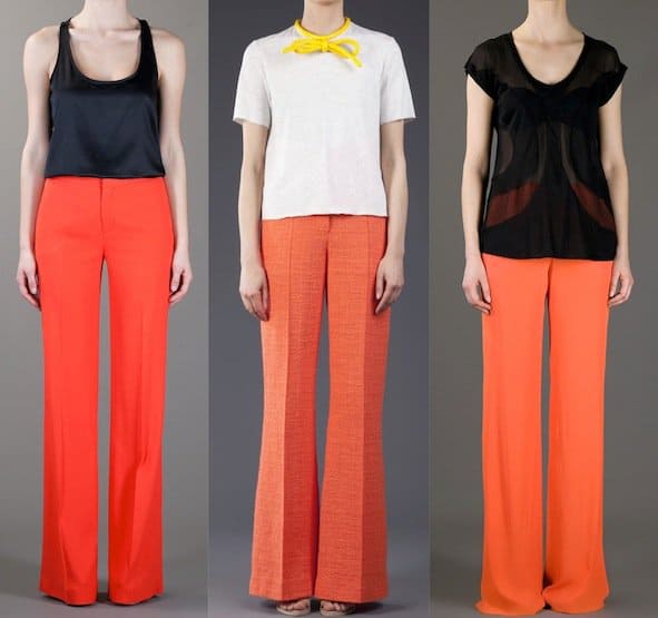 Orange flare pants