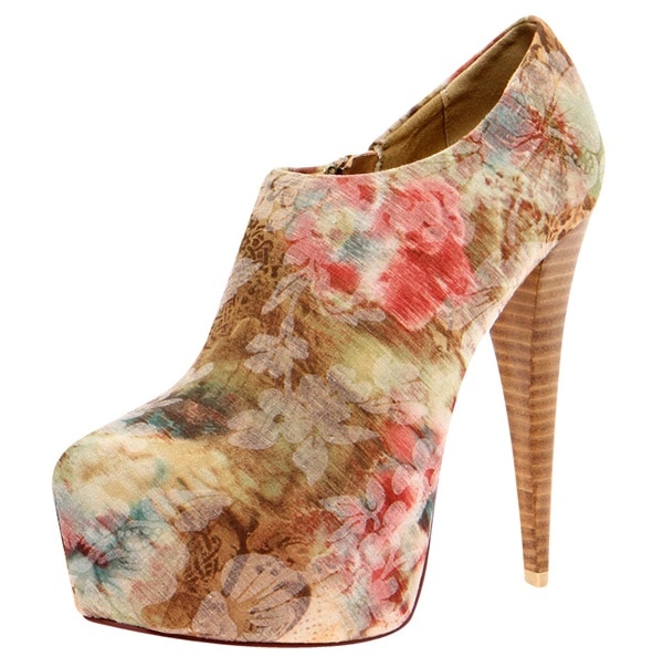 Pippa Floral-Print Ankle Boots