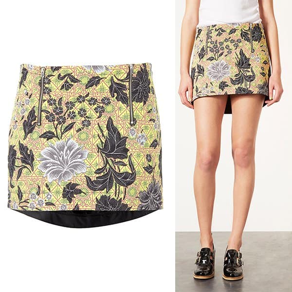 Topshop Floral Tile Pelmet Skirt