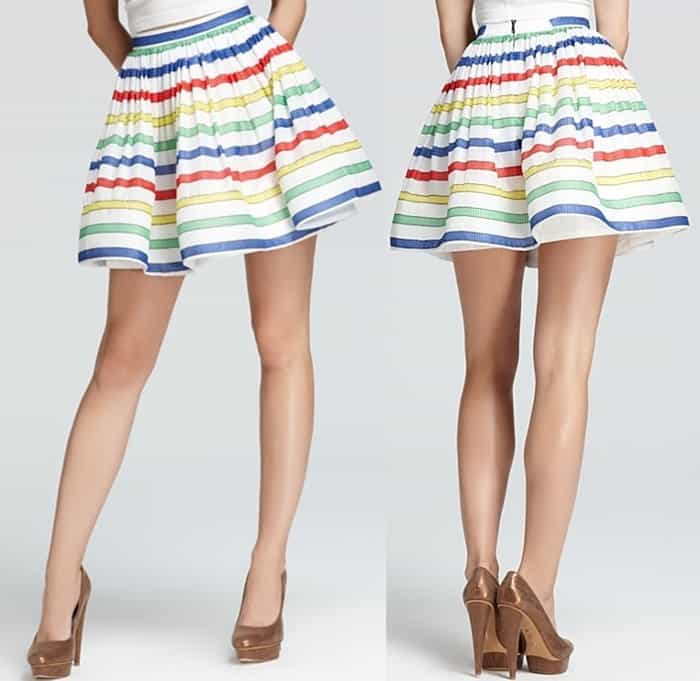 Alice Olivia Skirt — Maryna High-Waist Stripe