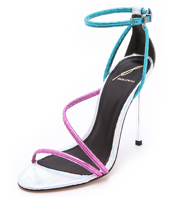 B Brian Atwood "Labrea" Sandals in Pink Multi