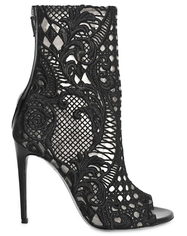 Balmain Guipure Lace Open Toe Boots