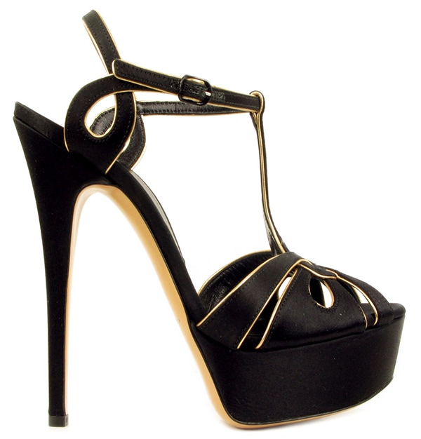 Black Casadei Satin Sandals