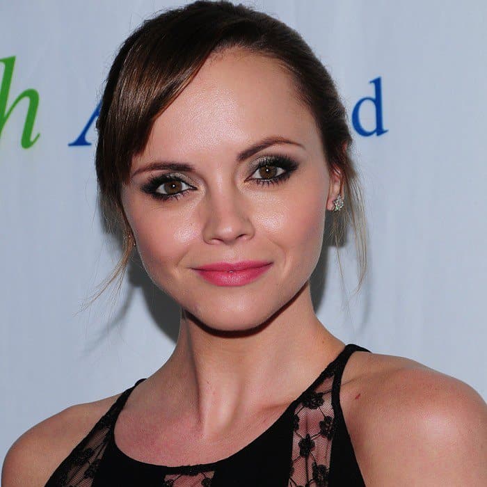 Christina Ricci's sheer-lace-paneled Thakoon dress