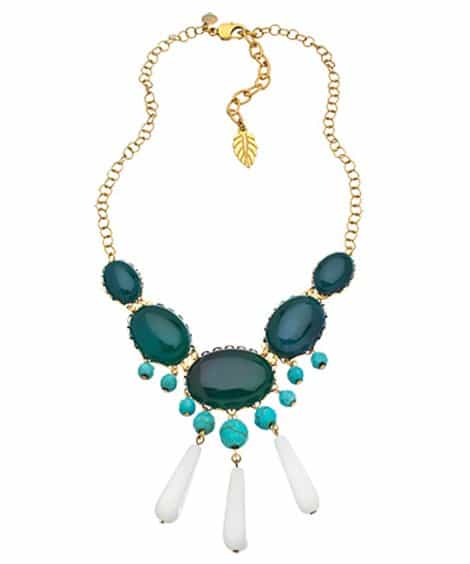 David Aubrey Turquoise Emerald Glass Necklace