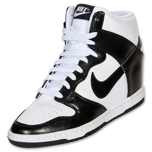 Nike 'Dunk Sky High' Leather Casual Shoes in White/Black