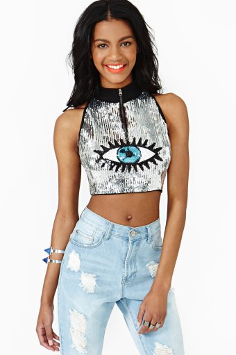Get Kendall Jenner's look with this Eye Candy Crop Top, available for $48, spotted at the Sugar Factory event in NYC